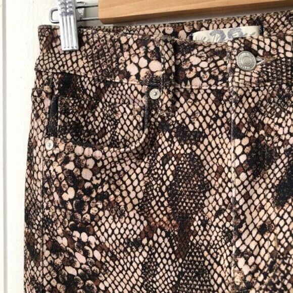 Free People Womens Raw High Rise Snake Print Jeggings Size 29 - Picture 8 of 12